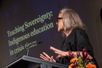 Professor Linda Tuhiwai Smith opens the 2026 Dean’s Lecture series