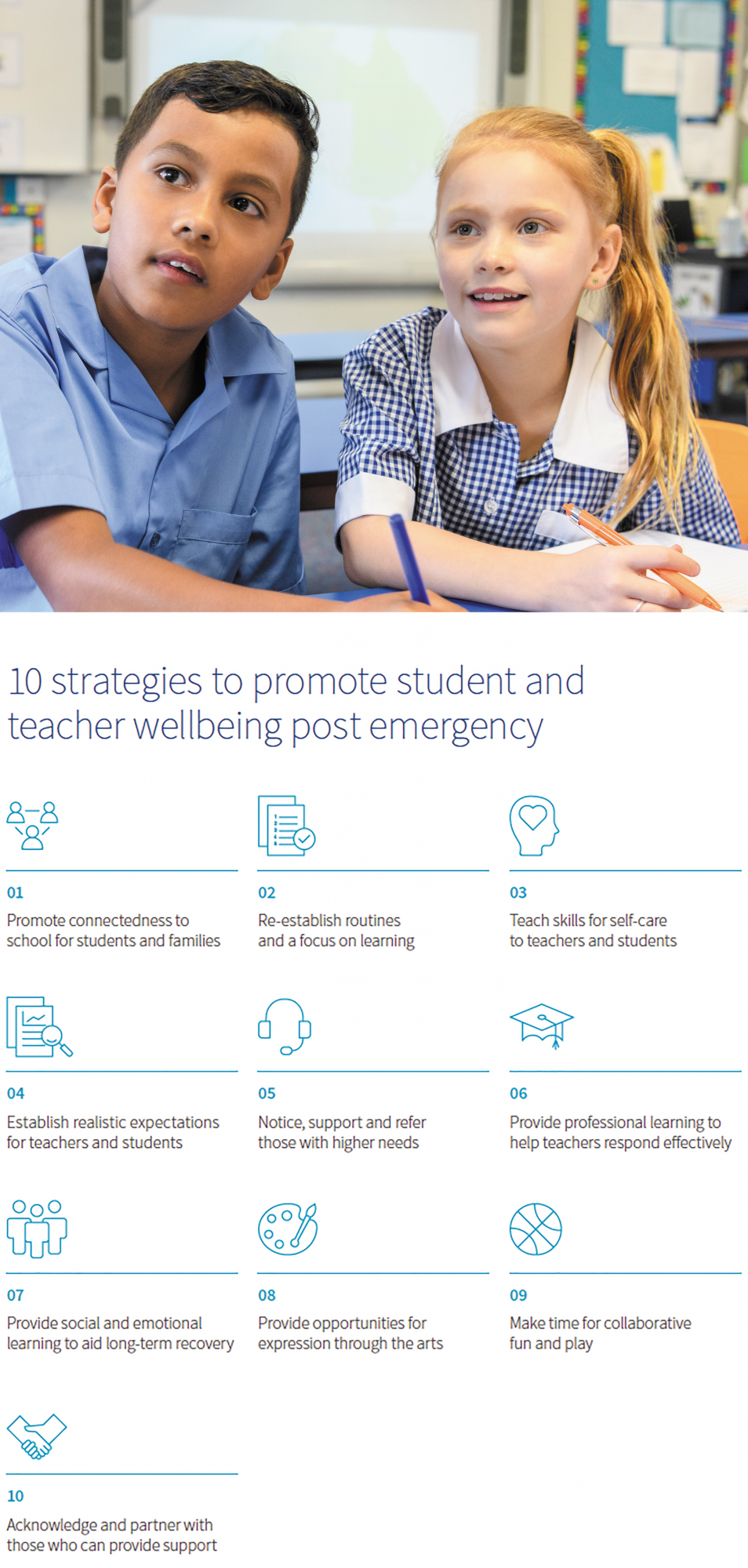  10 strategies to promote student and teacher wellbeing post emergency
