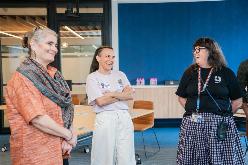 Juhee Ahmed (Strategic Advisor - India Strategy and Engagement, University of Melbourne), Sarah Healy and Kate Coleman (SWISP Lab). 